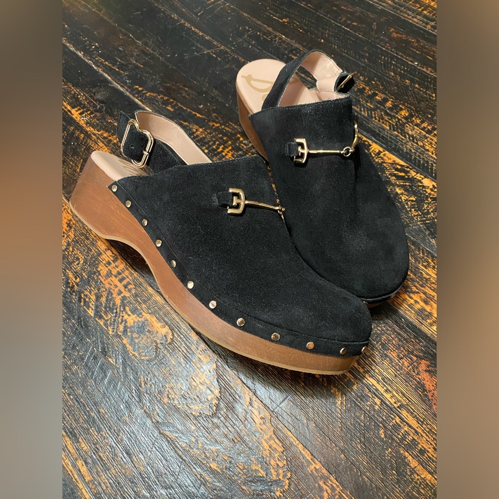 Sam Edelman Women's Hilda Suede Studded Clogs Size 10 Like New